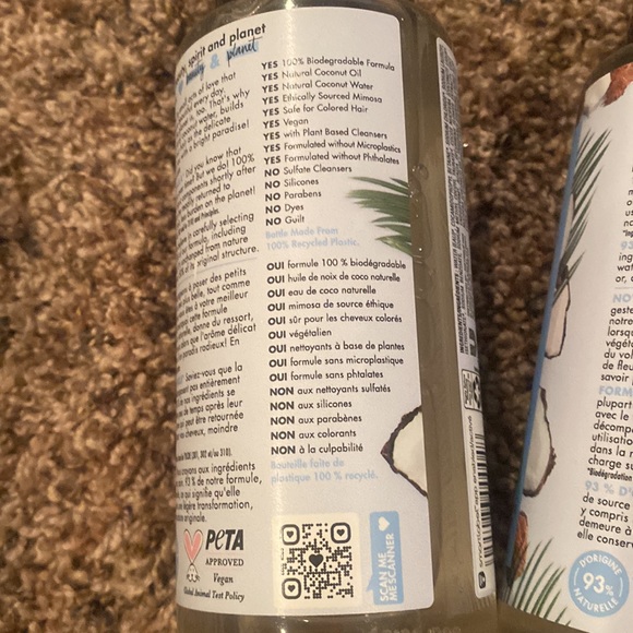 New two bottles of Love Beauty & Planet coconut water & mimosa flower shampoo - Picture 4 of 4